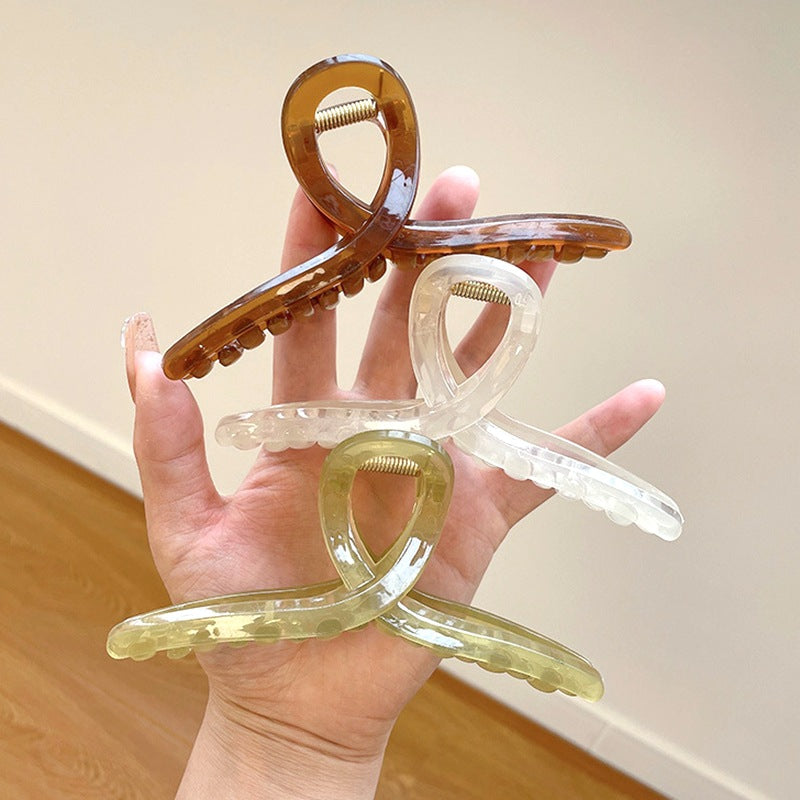 13CM Large Jelly Color Acrylic Hair Claw Clip, Minimalist Elegant Shark Clip for Women Back Head Updo Hair Accessories